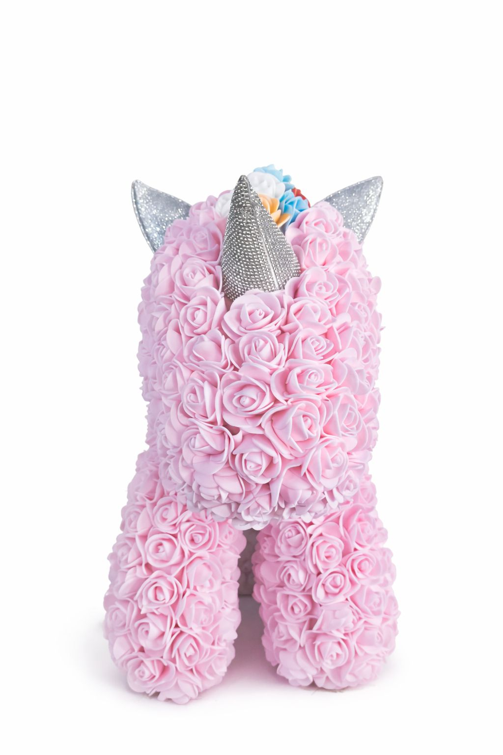 Figurina decorativa din trandafiri din spuma roz, cadou floral premium [2]