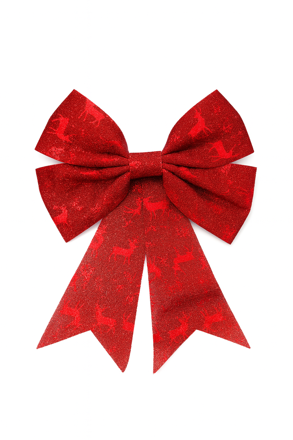 Fundita Decorativa Craciun Rosie XL - Model Ren, Stralucire Glitter