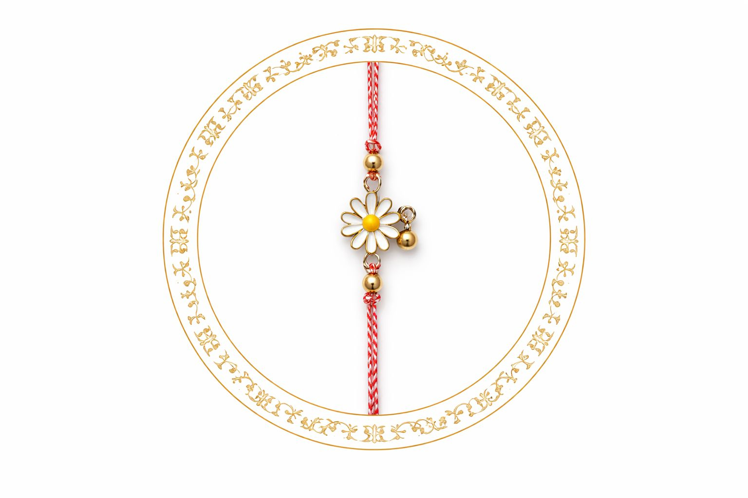 Set 12 bratari martisor cu simbol margareta si snur rosu alb, ambalate individual [3]