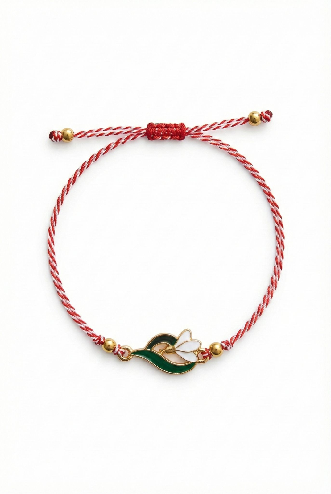 Set 12 Martisoare Bratari Ghiocel Auriu Simbol Primavara Noroc [1]