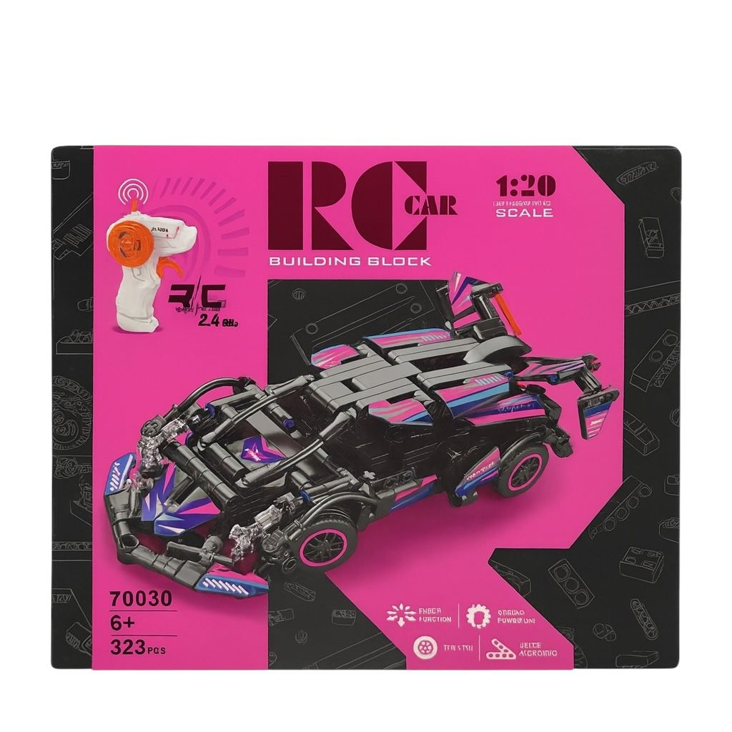Mașină sport RC din cărămizi, 1:20, 323 piese, cu telecomandă copii 6+ [1]