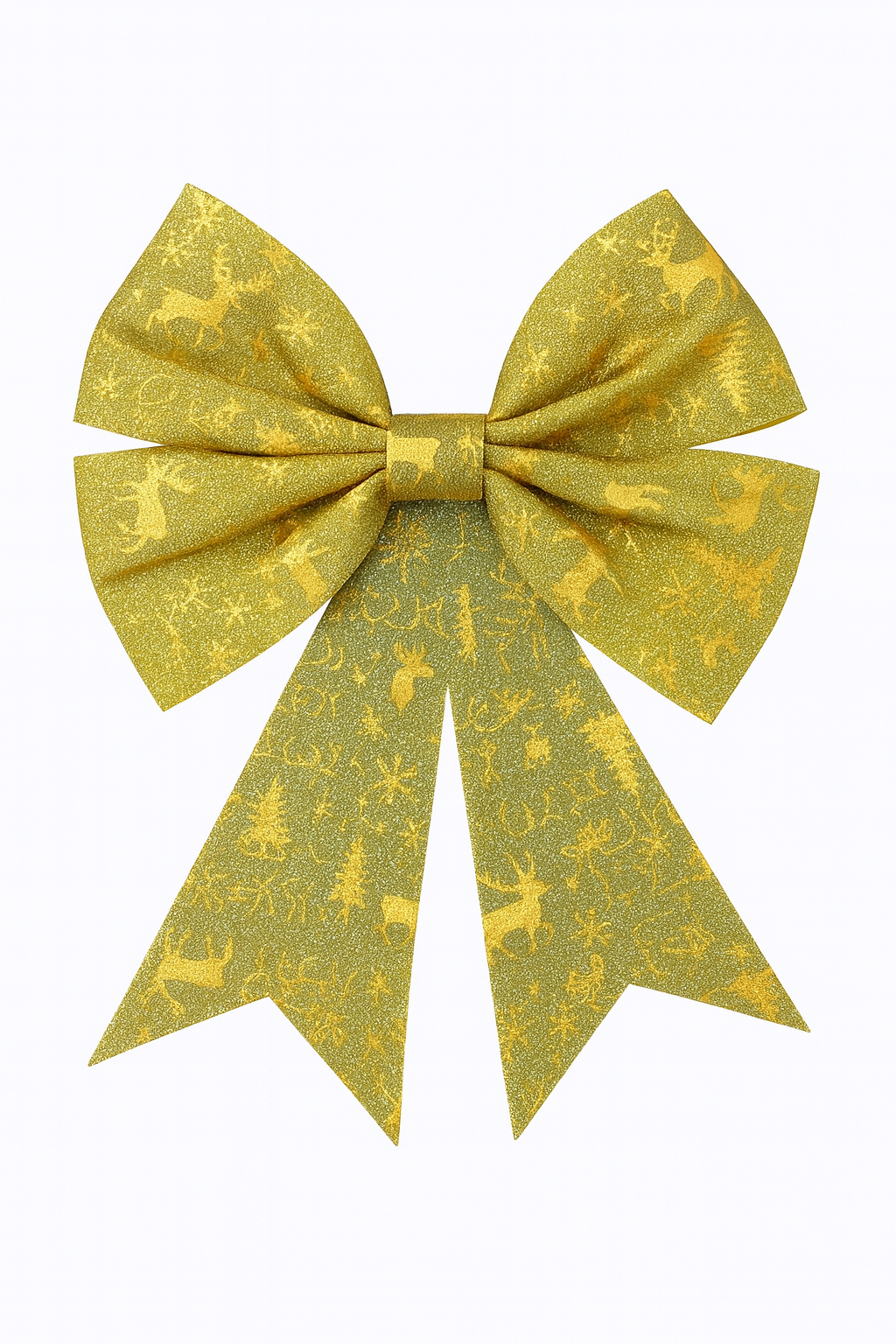 Fundita Decorativa Craciun Aurie XL - Model Ren Si Brad, Stralucire Glitter