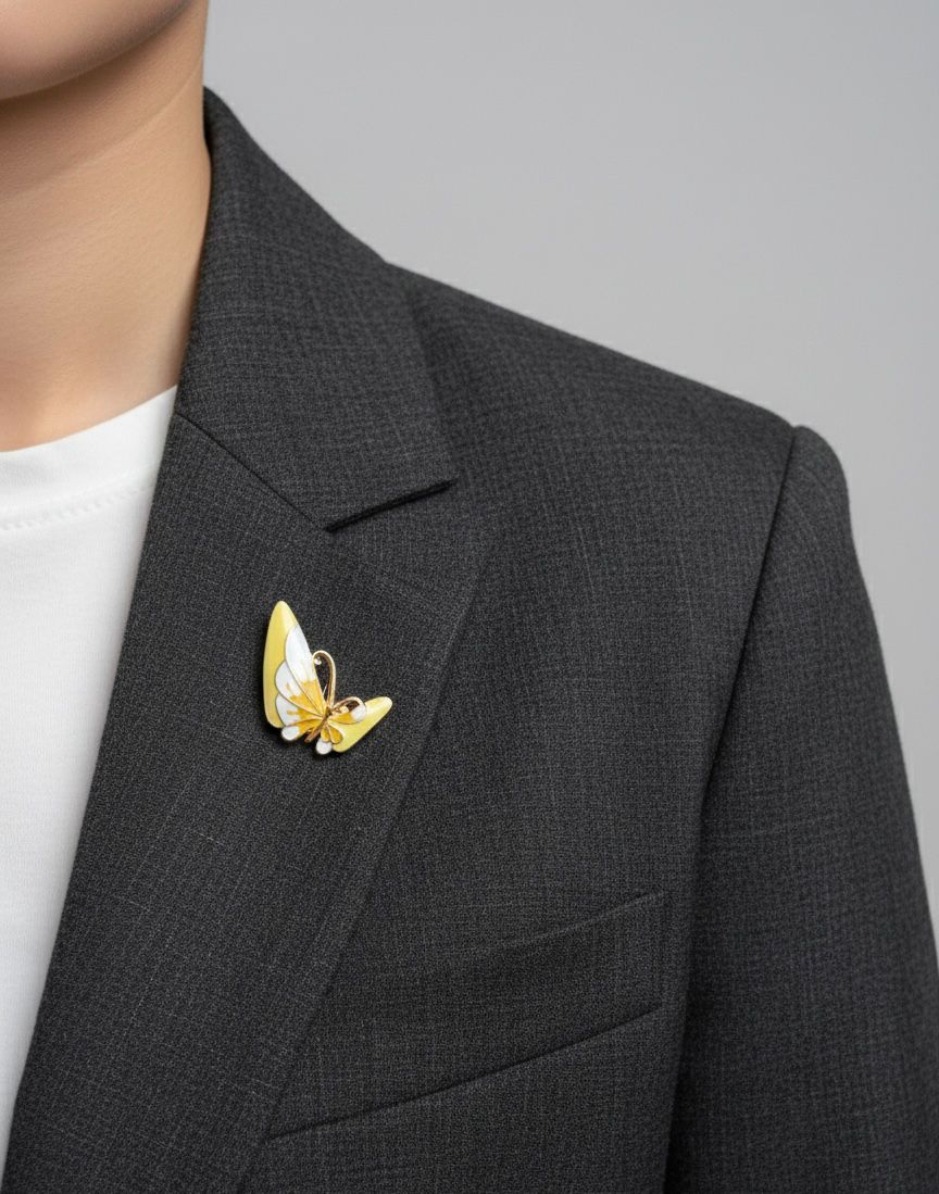 Set 12 brose martisor fluture auriu, simbol transformare si libertate 15x9cm [2]