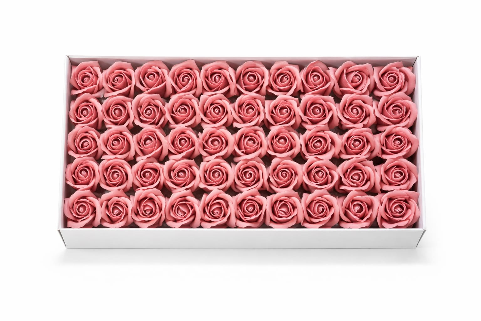 Set 50 Trandafiri de Sapun Parfumati in Cutie Eleganta Cadou 44x23 cm Roz [2]