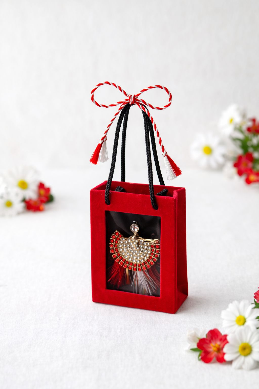 Brosa balerina aurie cu strasuri, cutie cadou premium, 8.5cm [1]