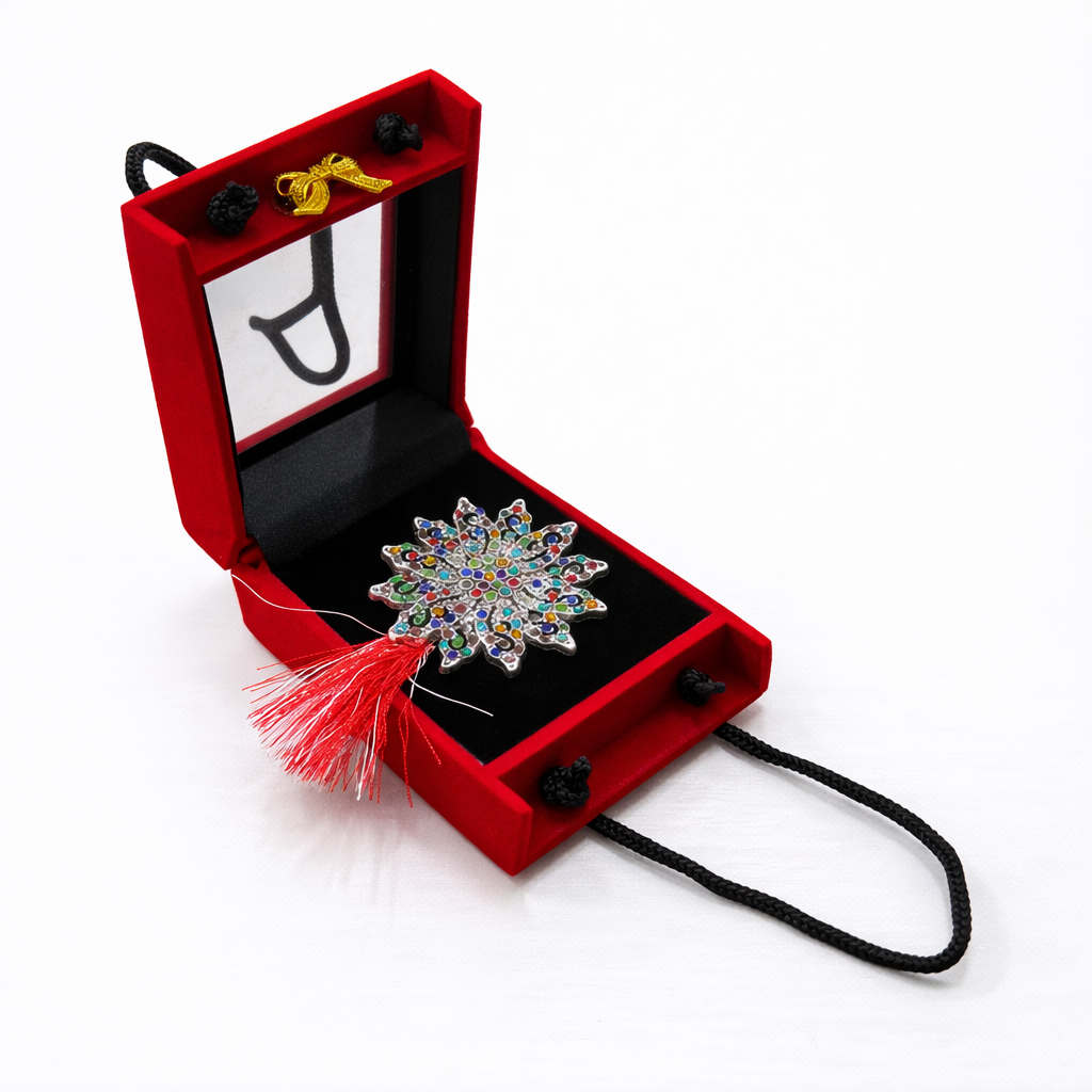 Brosa Fulgi de Nea cu Strasuri Multicolore in Cutie Eleganta [0]