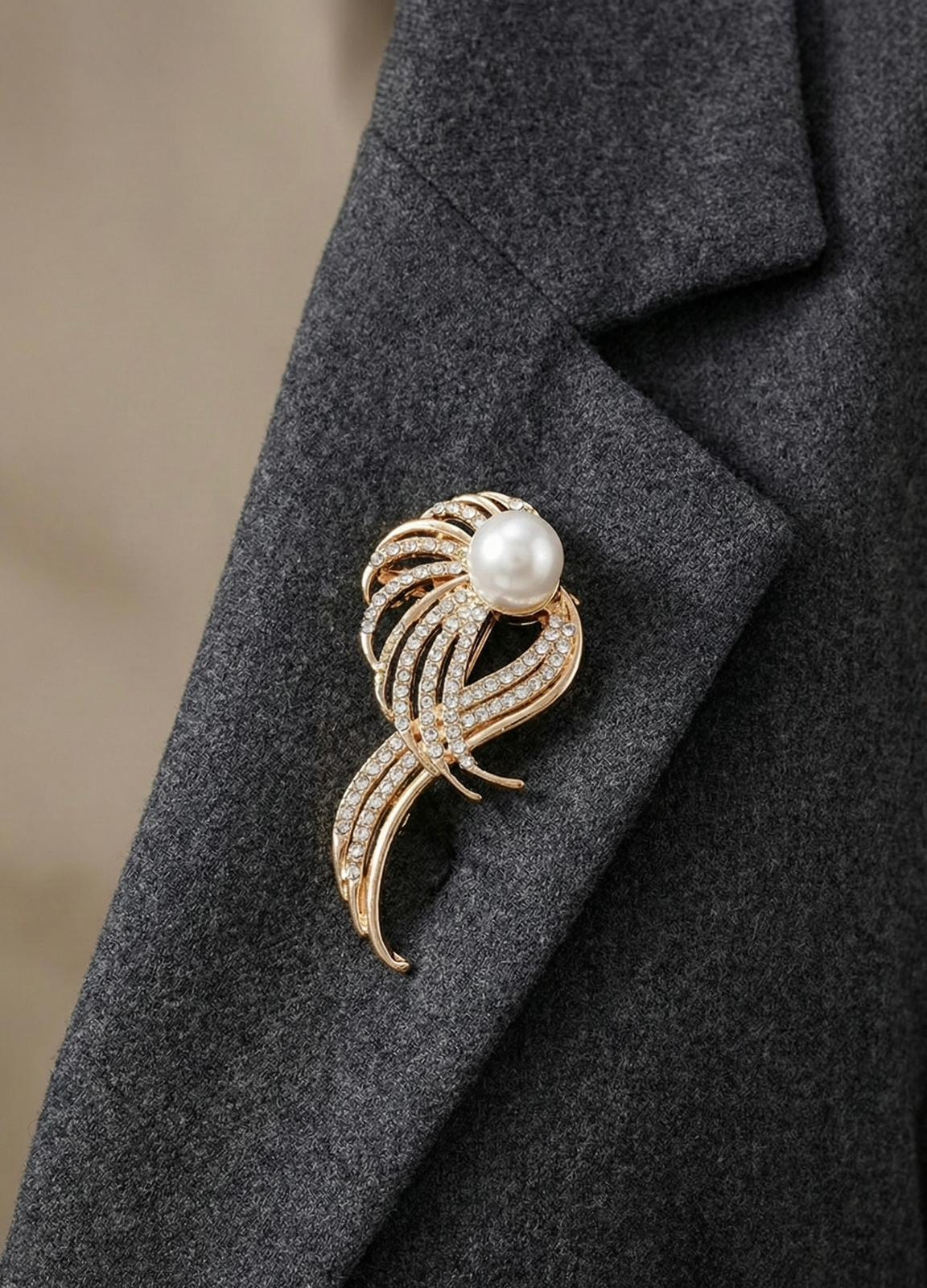 Brosa pasare 5x2 cm, finisaj auriu cu textura vintage, cadou primavara simbolic [1]