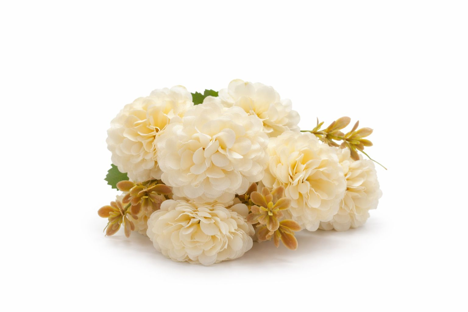 Buchet artificial 6 bujori si 3 flori decorative alb,30 cm [2]