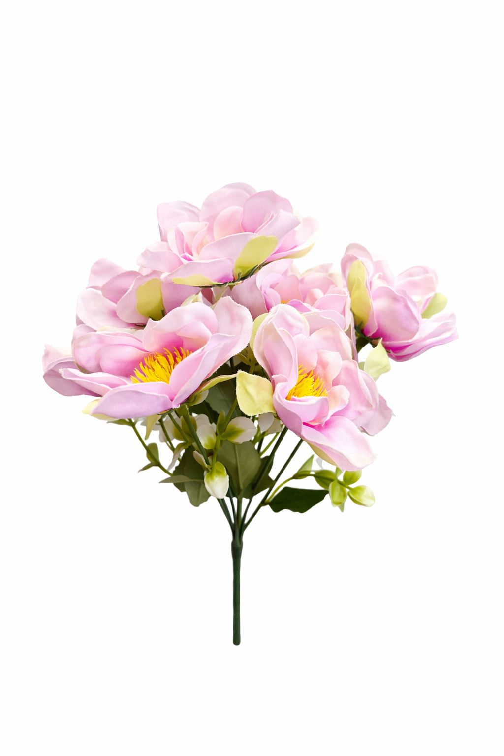 Buchet flori artificiale, 7 Bujori si flori decorative, 30 cm, Roz pal [0]
