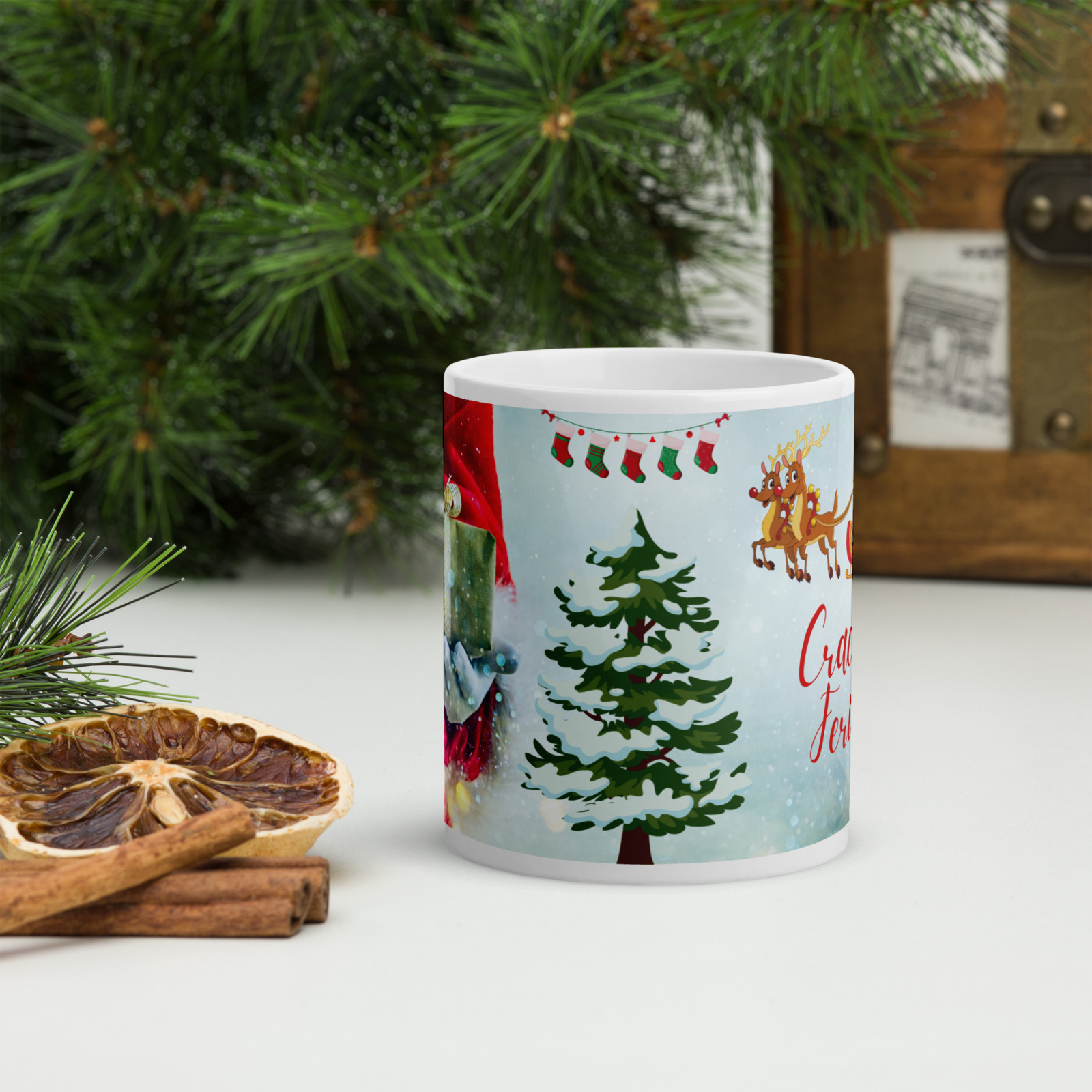 Cana ceramica Craciun 330 ml (11 oz) – design festiv, rezistenta, Engros [2]