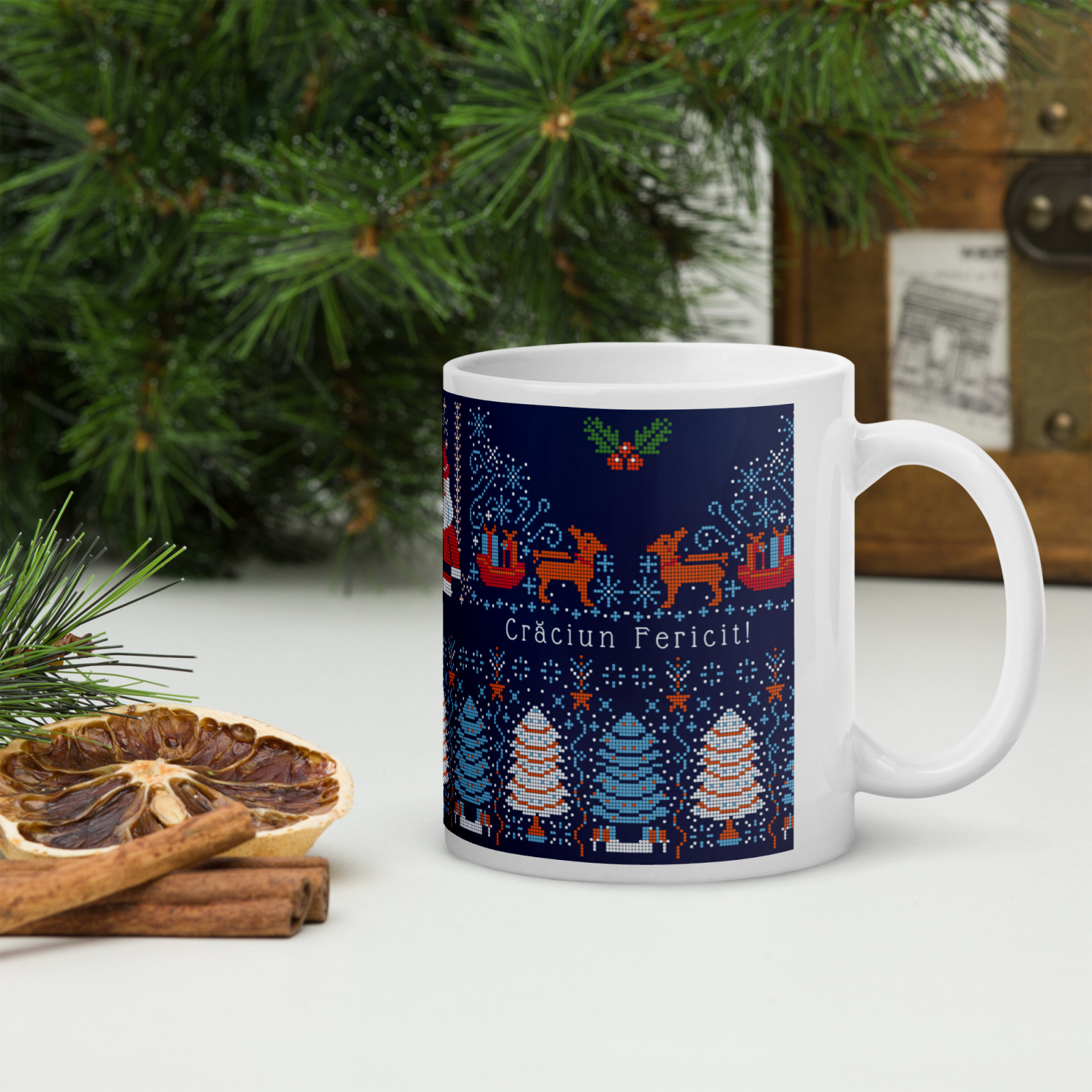 Cana ceramica Craciun 330 ml (11 oz) – design festiv, rezistenta, Engros [2]