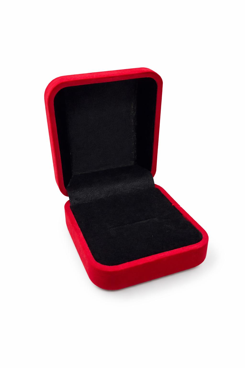 Cutie cadou catifea rosie 6x5x5 cm cu interior negru, pentru bijuterii sau martisor [1]