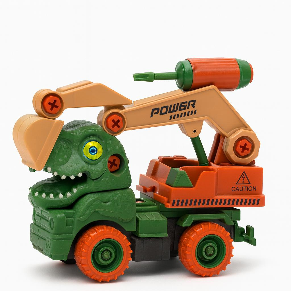Excavator Dinozaur Jucarie 2 in 1 - Camion Constructii Asamblare DIY Puzzle Copii 3+