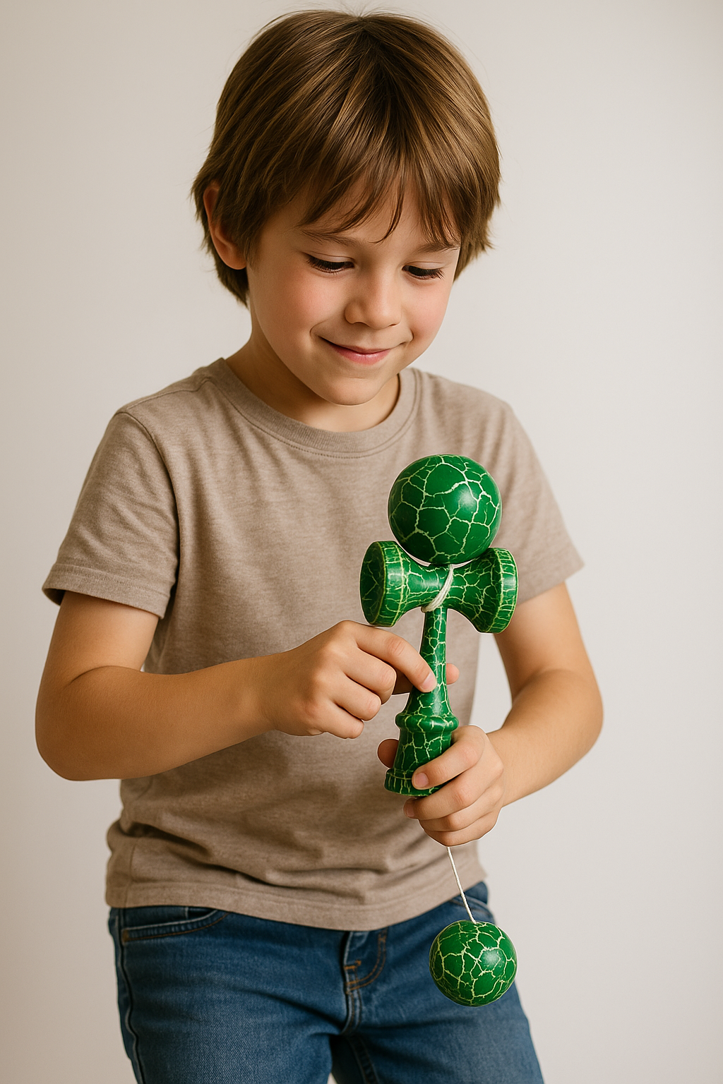 Kendama crack verde – jucărie de îndemânare cool pentru copii [1]