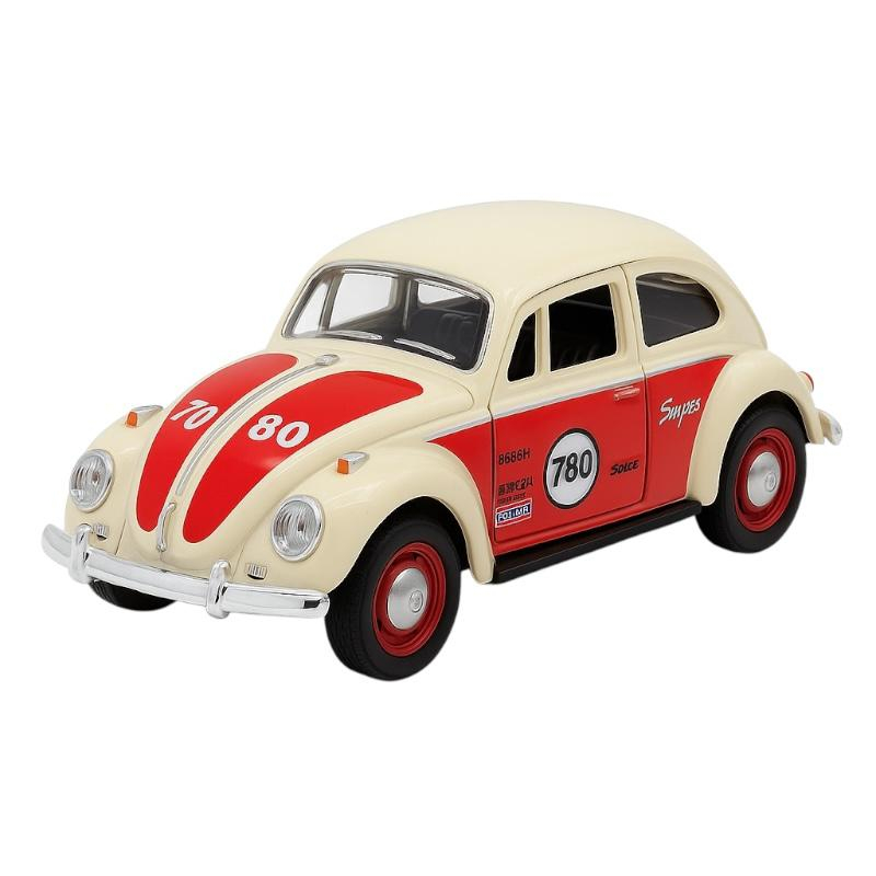 Masinuta Clasica Beetle Metalica Die-Cast - Scara 1:32 Pull Back Copii 3+