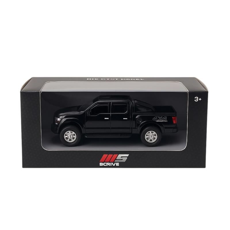 Masinuta Off Road Metalica Die-Cast 4x4 Neagra - Scara 1:32 Pull Back Lumini Sunete Copii 3+
