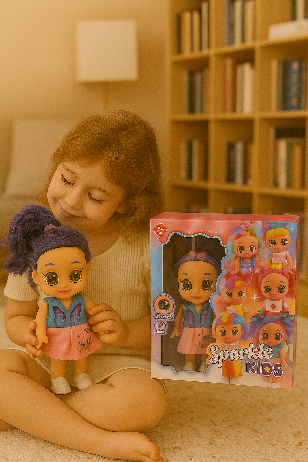 Papusa Sparkle Kids cu ochi mari SD-Eyes si functie muzicala, model colorat, 3+ ani [1]