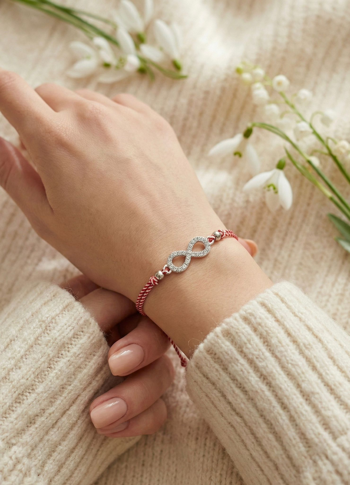 Set 12 bratari Martisor reglabile, Infinit cu cristale, Cadou 1 Martie [2]