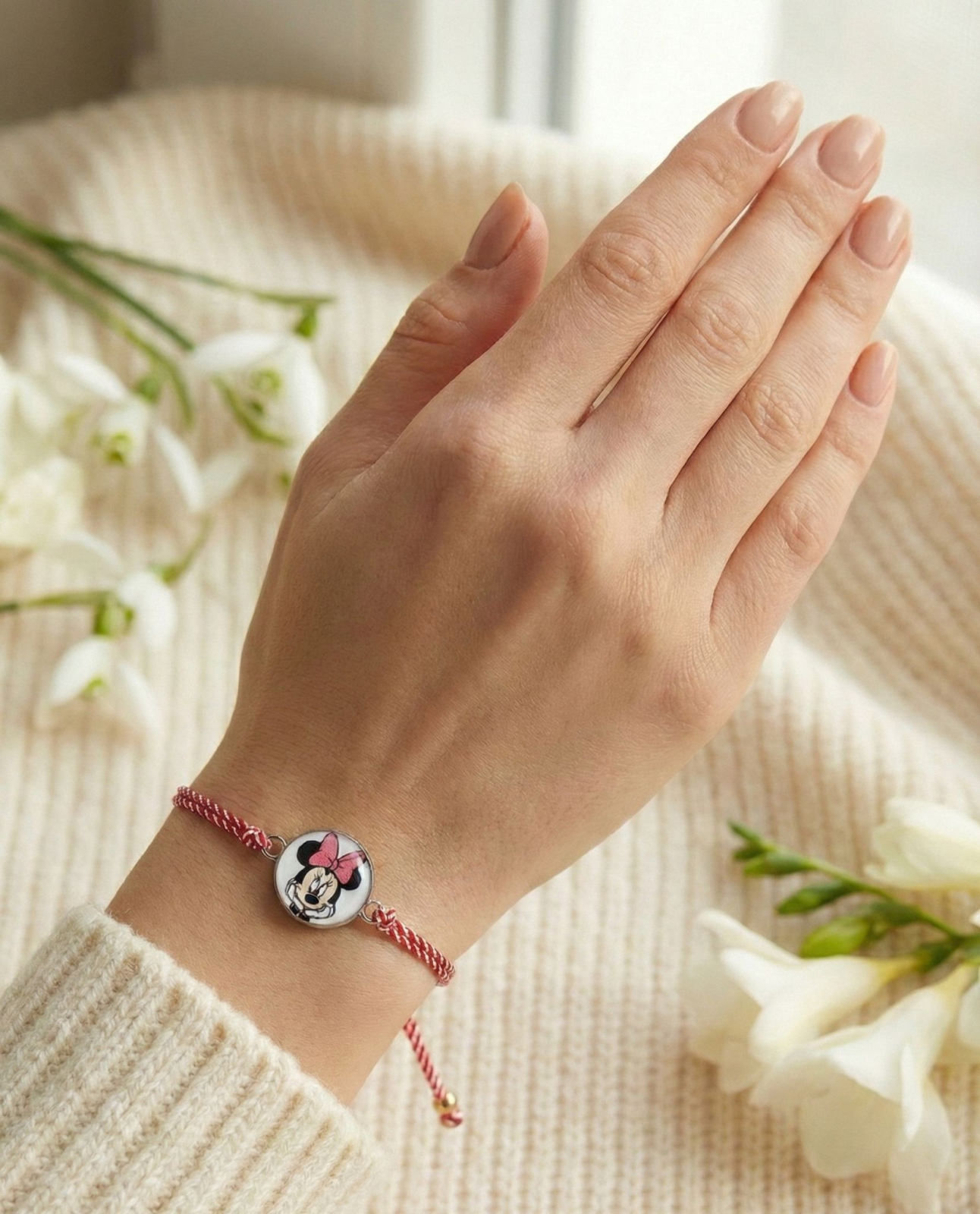 Set 12 bratari Martisor reglabile, Minnie, Cadou 1 Martie copii [1]