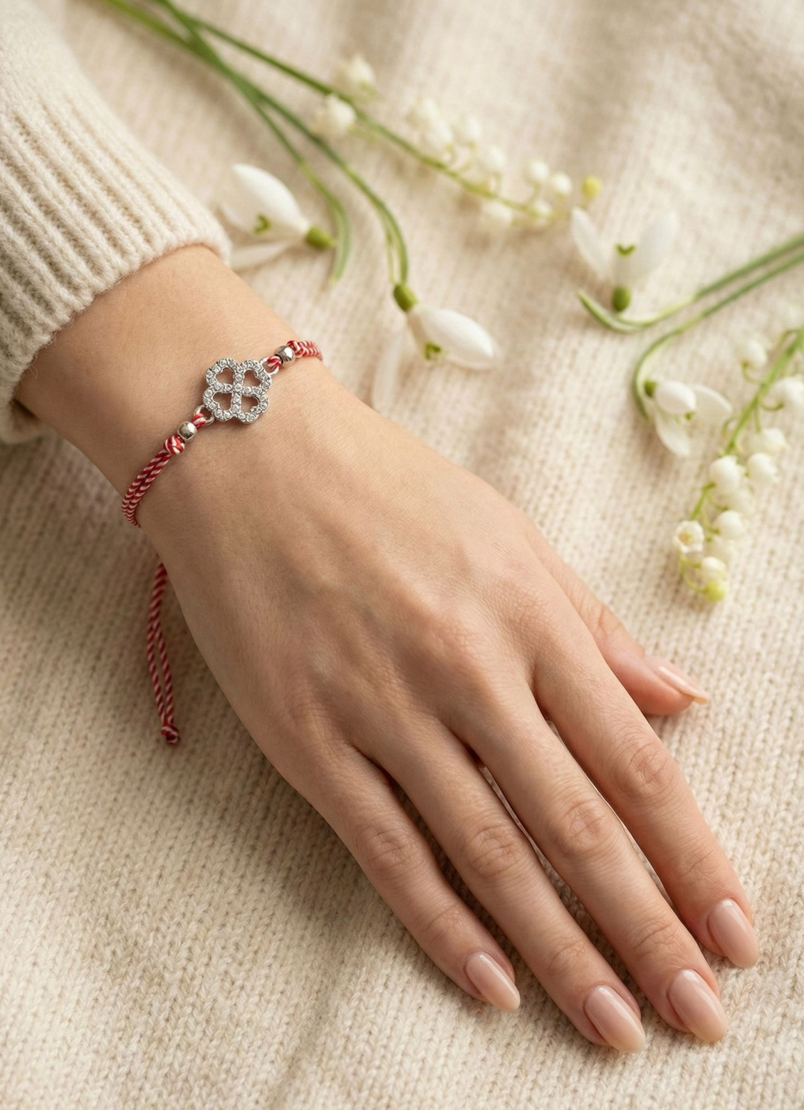 Set 12 bratari Martisor reglabile, Trifoi cu gargarita, Cadou 1 Martie [2]