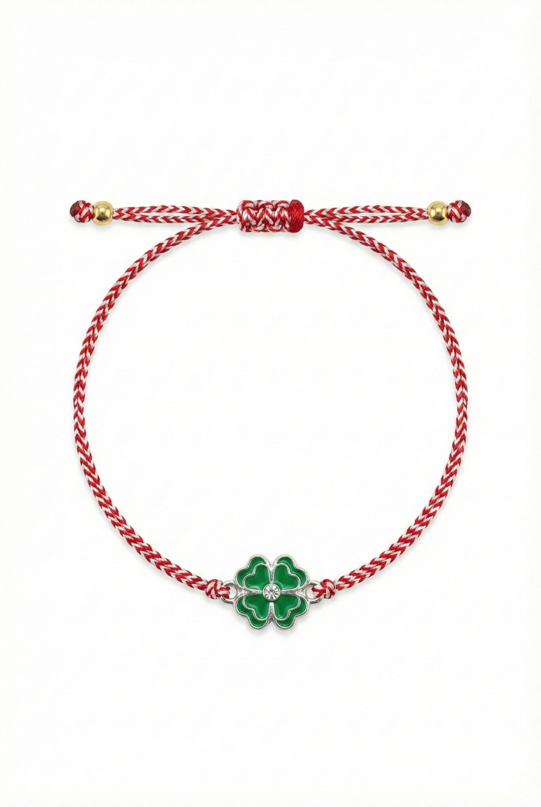 Set 12 bratari Martisor reglabile, Trifoi verde cu cristal, Cadou 1 Martie [2]