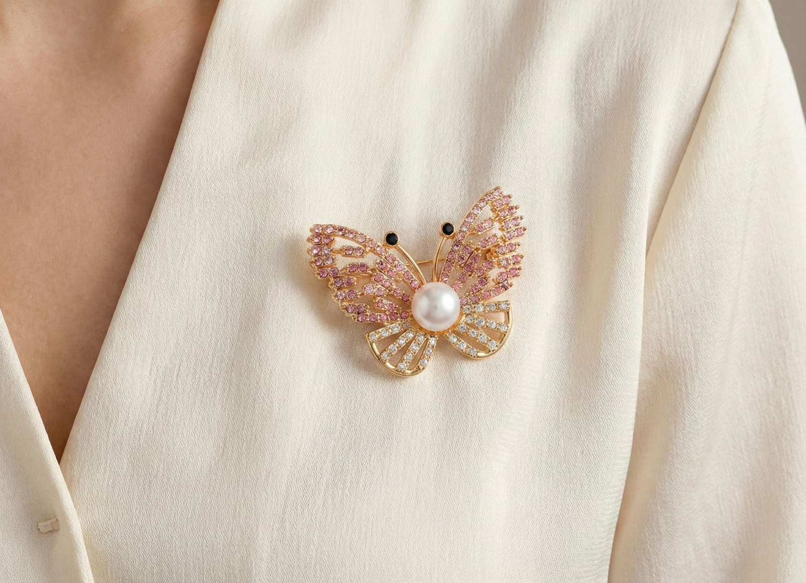 Set 12 brose Martisor, 5 cm, Fluture cu cristale, Cadou 1 Martie [2]