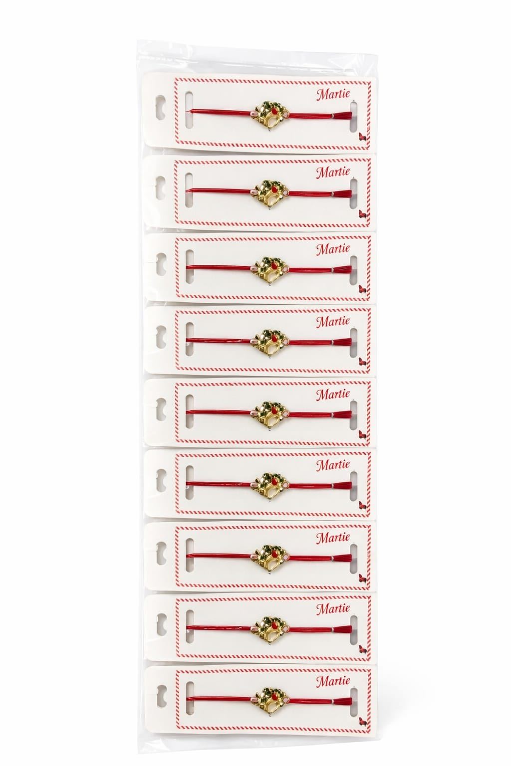 Set 24 bratari martisor 12x3 cm snur rosu cu charm ghiocel, cadou primavara [1]