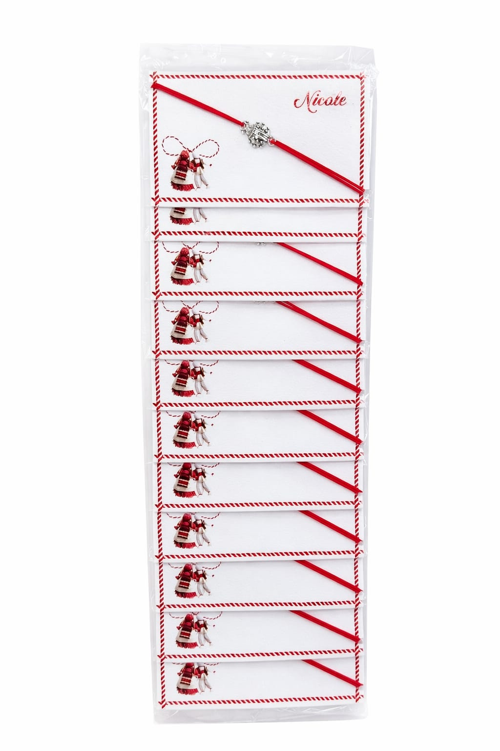 Set 24 bratari martisor 8x5 cm snur rosu cu charm buburuza, cadou primavara [2]