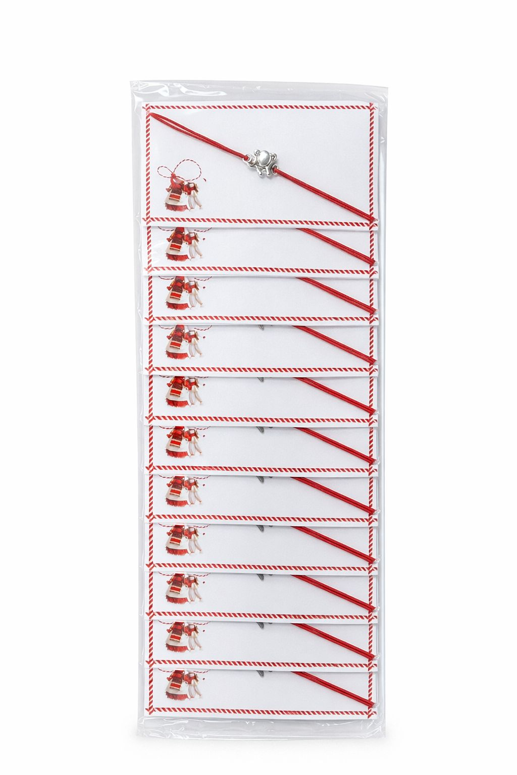 Set 24 bratari martisor 8x5 cm snur rosu cu charm elefant, cadou primavara [1]