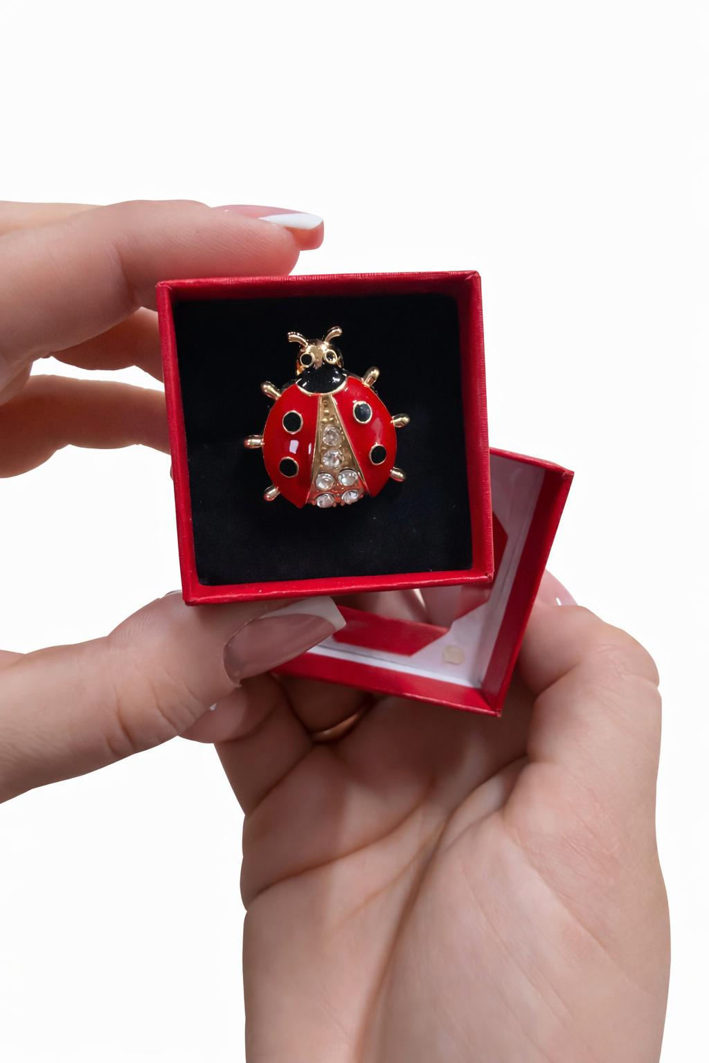 Set 24 brose diverse in cutiute 4x4 cm rosii, cadou primavara elegant si colorat [1]