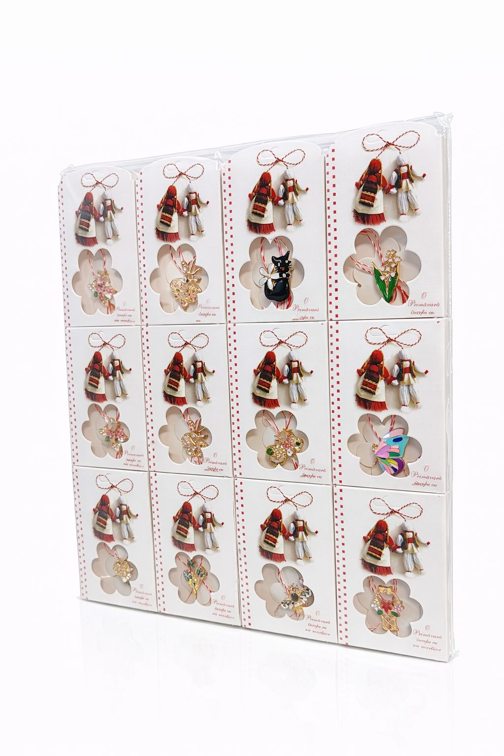 Set 24 Brose Martisor, 11x7 cm, modele mixte Animale / Obiecte / Flori, Cadou 1 Martie [1]