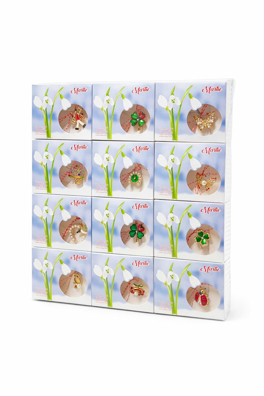 Set 24 brose martisor modele combinate, ambalaj individual, 9x7.5cm [2]