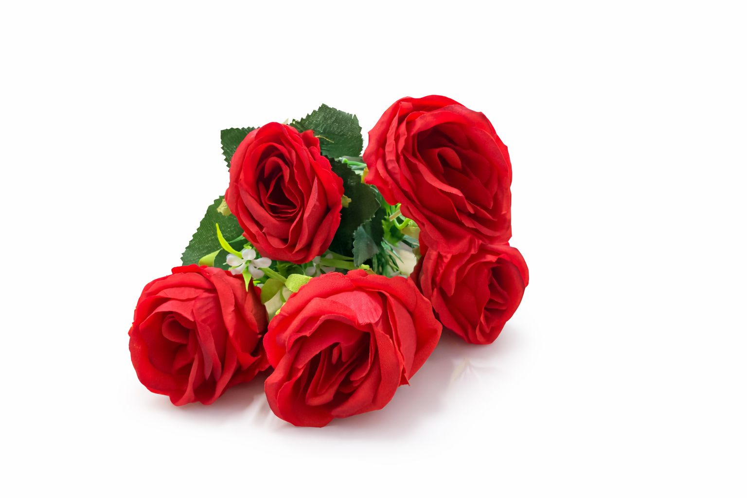 Set 5 trandafiri rosii, decorativi artificiali, 30 de cm [1]