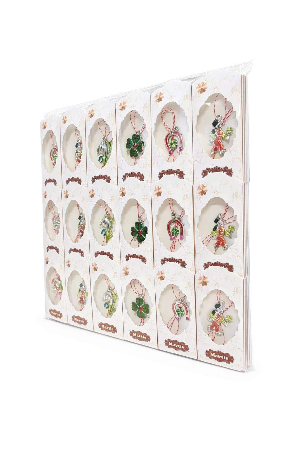 Set 36 Brose Martisor, 10x4 cm, modele mixte Flori / Animale / Cosar, Cadou 1 Martie [1]