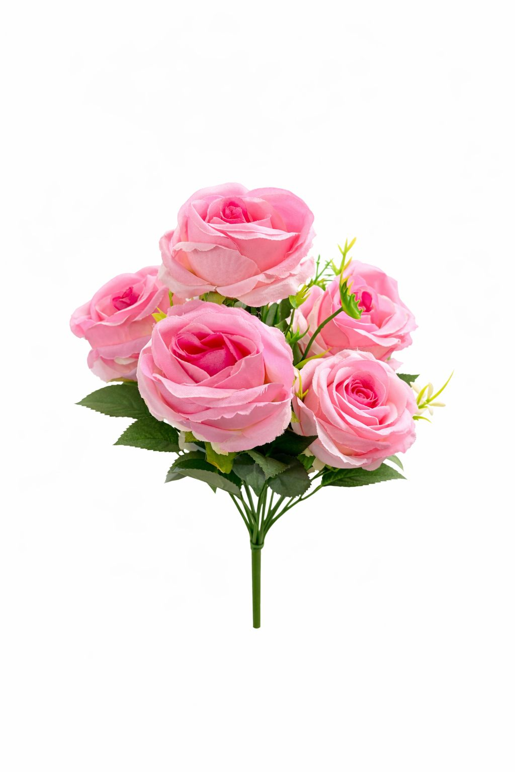 Set 5 trandafiri roz, decorativi artificiali, 30 de cm