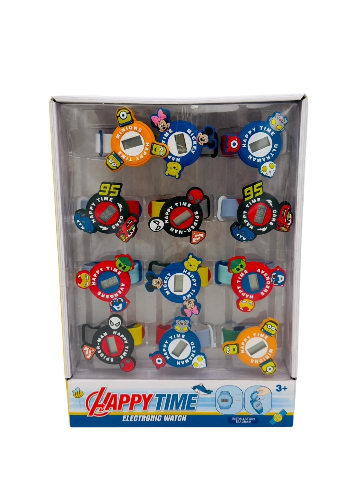 Set Ceasuri Electronice Happy Time Personaje Animate - Cureaua Silicon Copii 3+