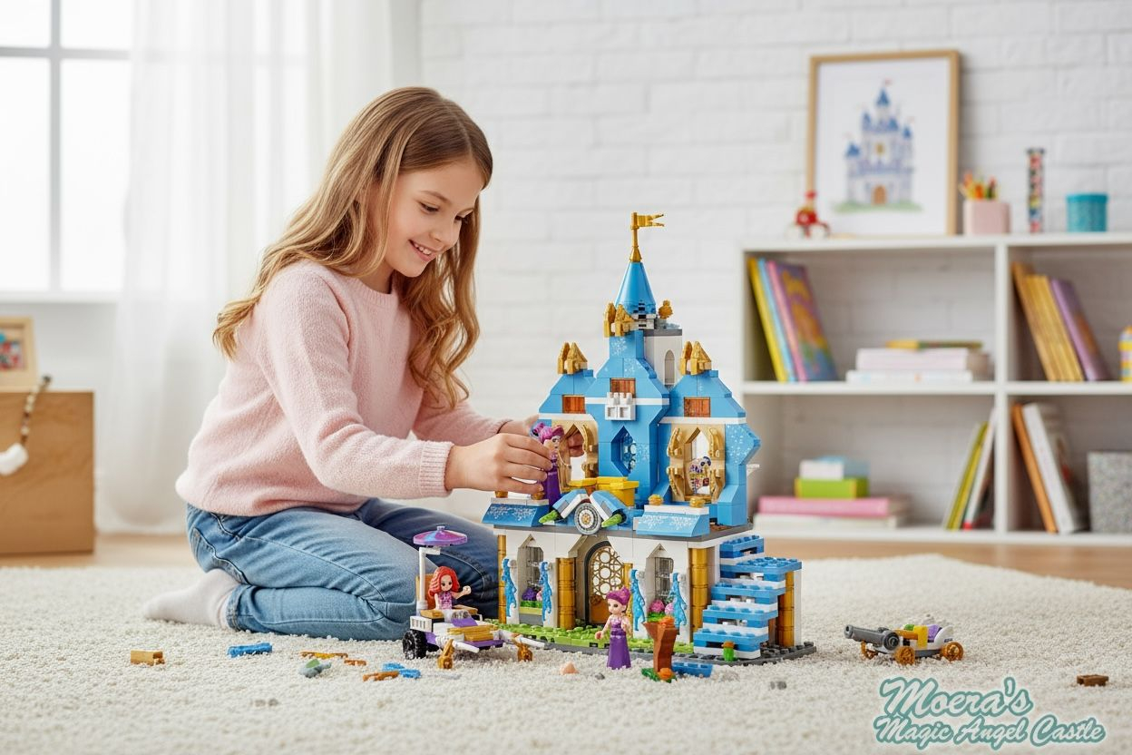 Set Constructie Princess Dreamworks – Castel cu Printese Moera's Magic Angel Castle, 445piese, 44x36cm [1]