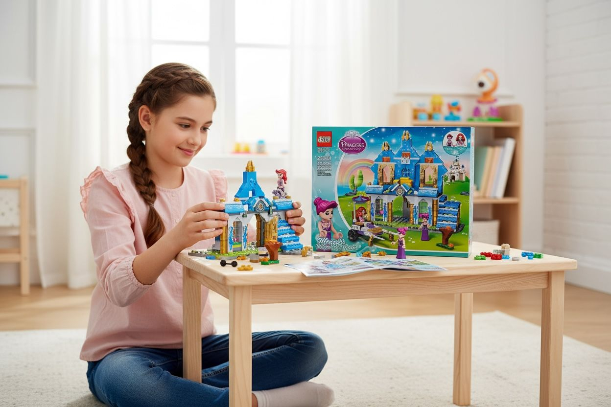 Set Constructie Princess Dreamworks – Castel cu Printese Moera's Magic Angel Castle, 445piese, 44x36cm [2]