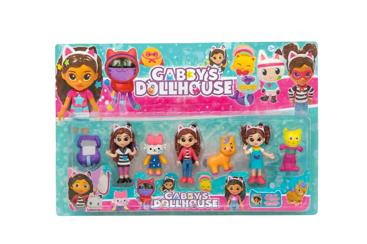 Set Deluxe Figurine Pentru Copii – 7 Personaje Colorate Cu Accesorii, Colectie Joaca Creativa 40x26 cm [1]