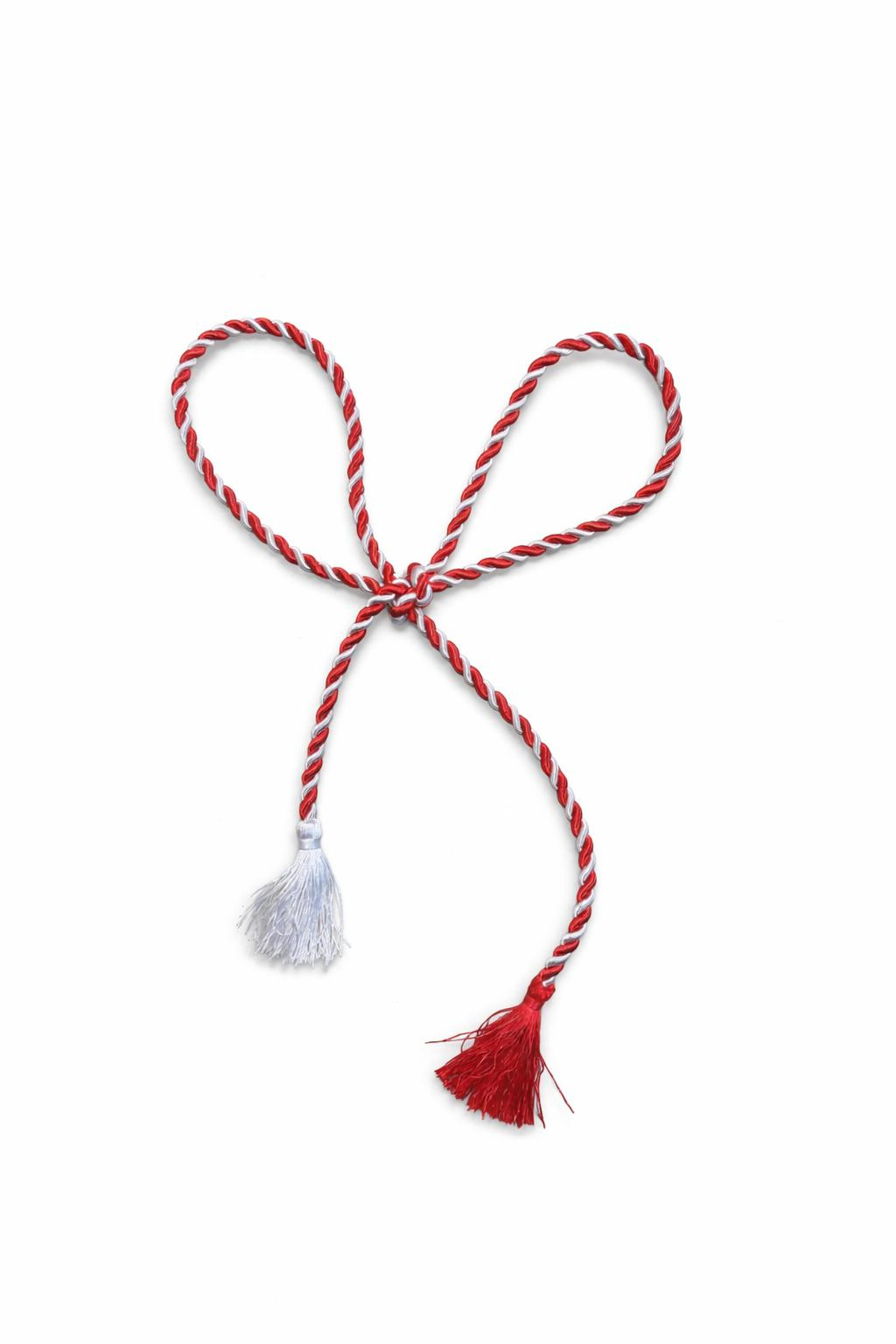 Snur martisor rasucit gigant, lungime 1.5 m, grosime 0.5 cm, alb-rosu pentru decoratiuni [2]