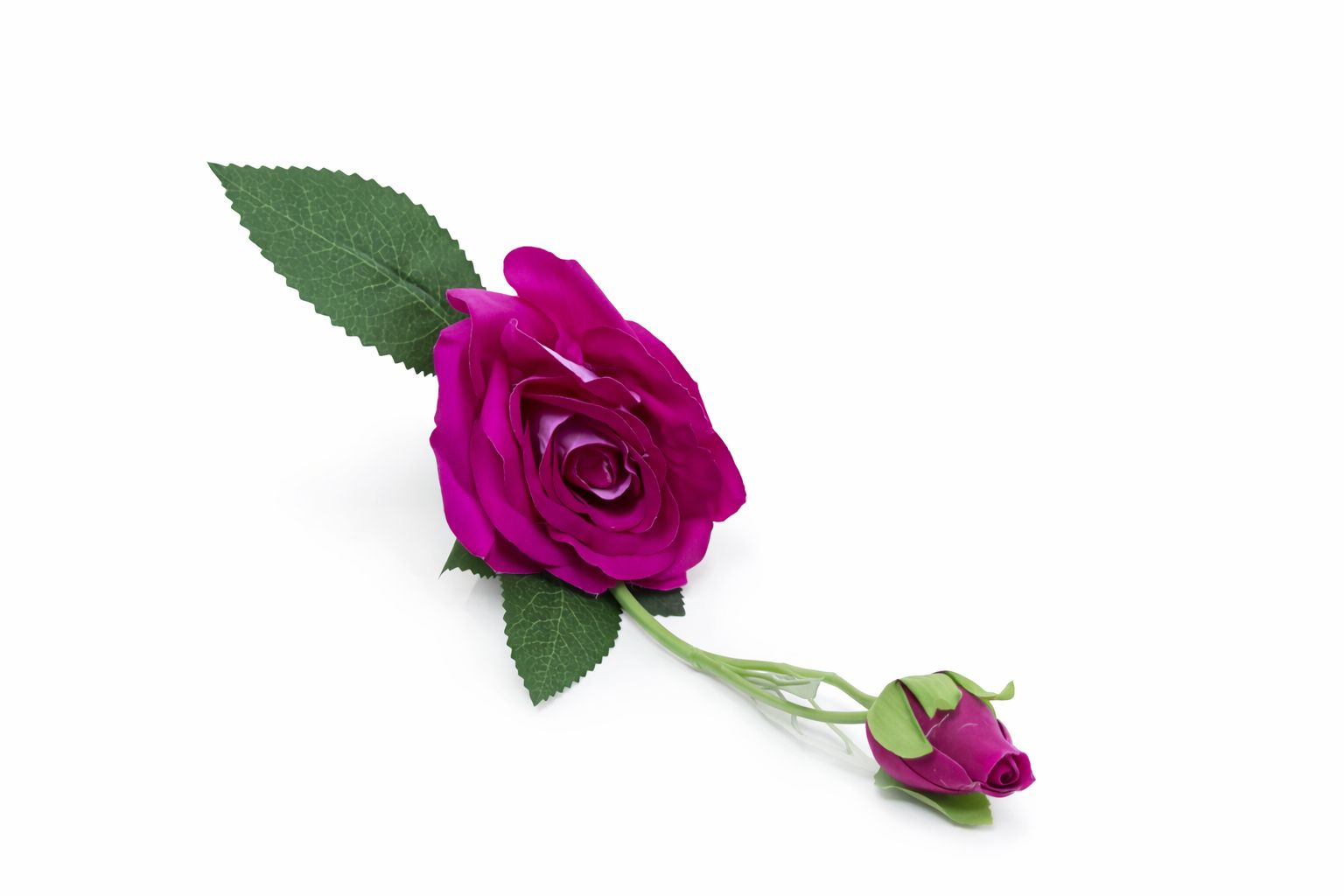 Trandafir artificial, 45 cm, Fir cu boboc, Mov [2]