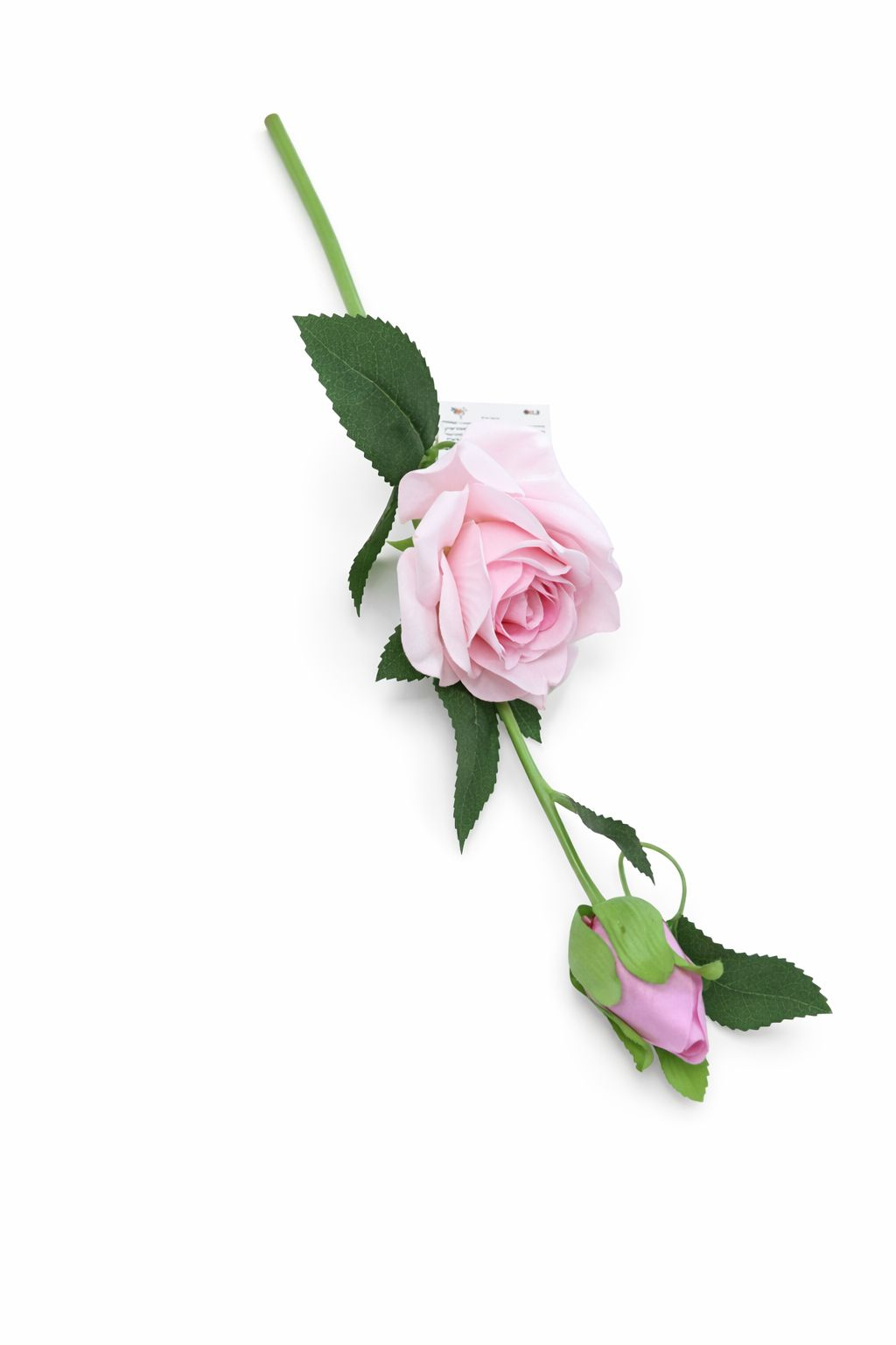 Trandafir artificial, 45 cm, Fir cu boboc, Roz [1]