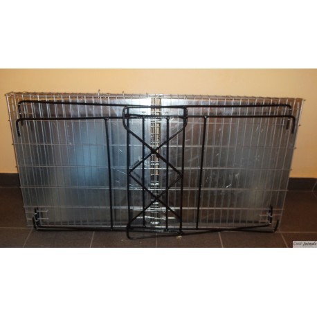 Cuşcă de expozitie pisică pliabilă 2C/120cm cu suport [7]