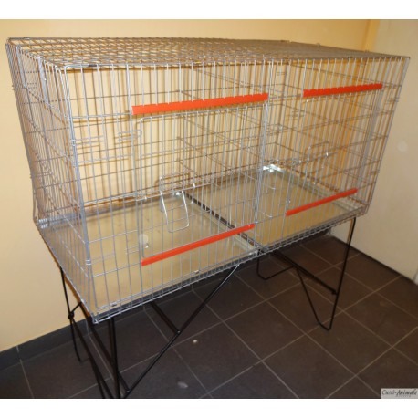 Cuşcă de expozitie pisică pliabilă 2C/120cm cu suport [2]