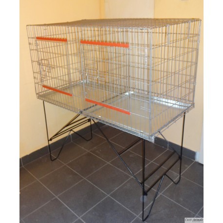 Cuşcă de expozitie pisică pliabilă 2C/120cm cu suport [4]