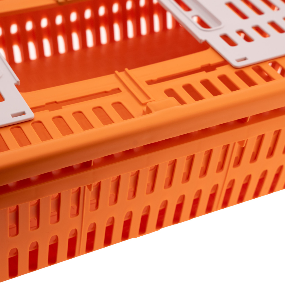 Cutie/Cusca de Transport din plastic pentru pui, prepelite, porumbei, 60 x40x15cm, Portocaliu [2]