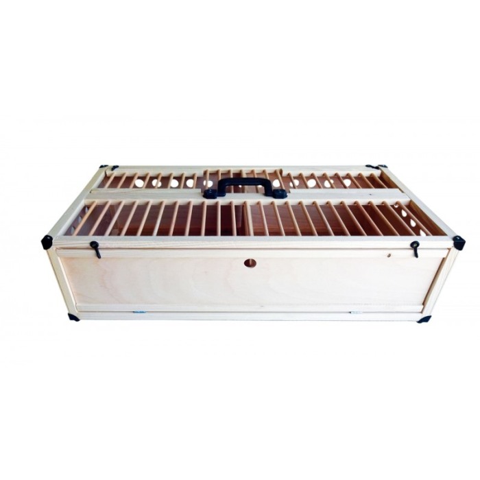 Lada pentru transport porumbei,2 compartimente, 80x40x25 cm [2]