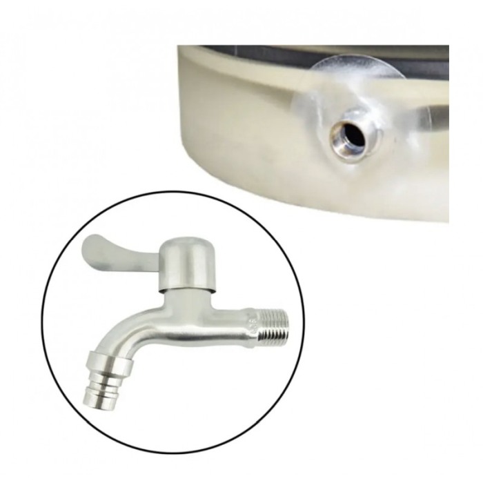 Set mufa si robinet inox alimentar 1/2 [2]