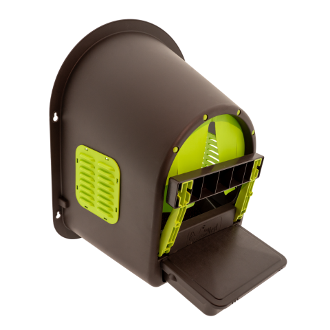 Cuibar de plastic MyCozyNest Roll- verde lime/maro, cu un loc de ouat si colector de oua cu usa rabatabila, LN6 [1]