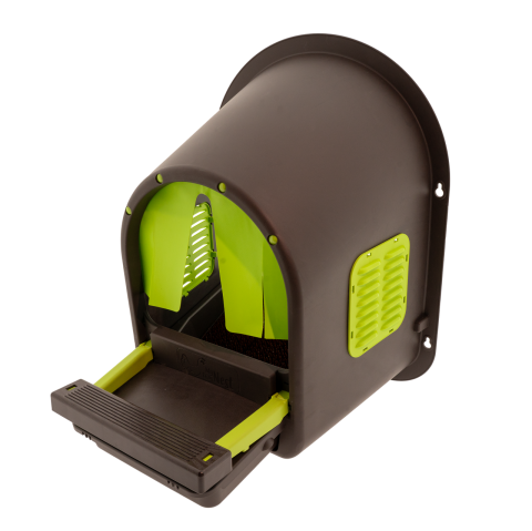 Cuibar de plastic MyCozyNest Roll- verde lime/maro, cu un loc de ouat si colector de oua cu usa rabatabila, LN6 [2]